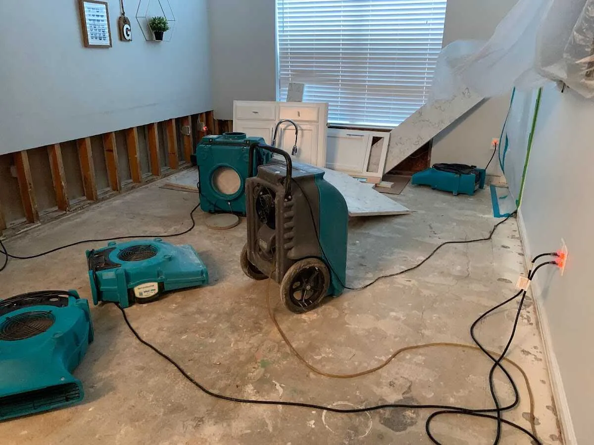 Dehumidifier in flood-cut room for Water Extraction & Removal in La Habra Heights